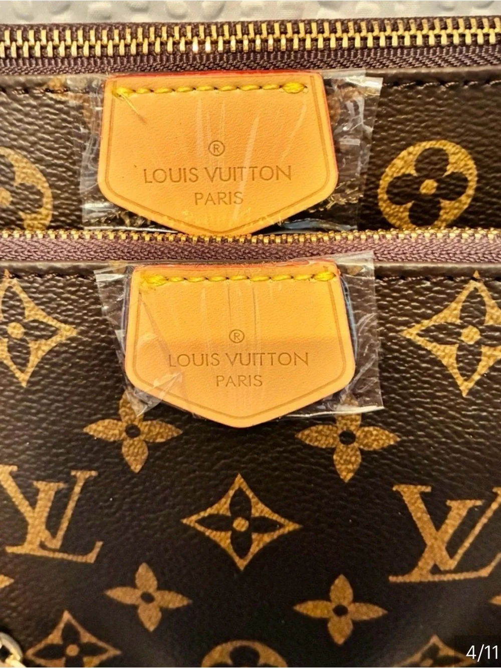 Louis Vuitton Brown
Monogram Multi-Pochette with Green Strap and Gold
Chain - Picture 4 of 8